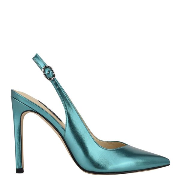 Nine West Tina Slingback Turquoise Pumps | South Africa 26Y76-4G81